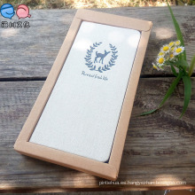 Cuaderno de tapa dura de tela con caja para regalo de promoción